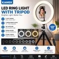 Kanox 10" LED Ring Light With Tripod & phone Holder