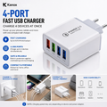 Kanox 4-port fast charger USB - Charge 4 devices at once