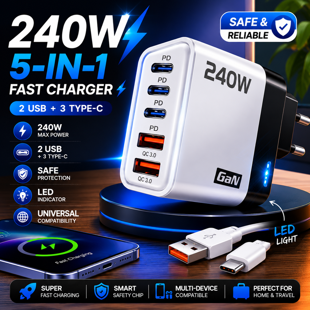 240W 5-in-1 Fast Charger